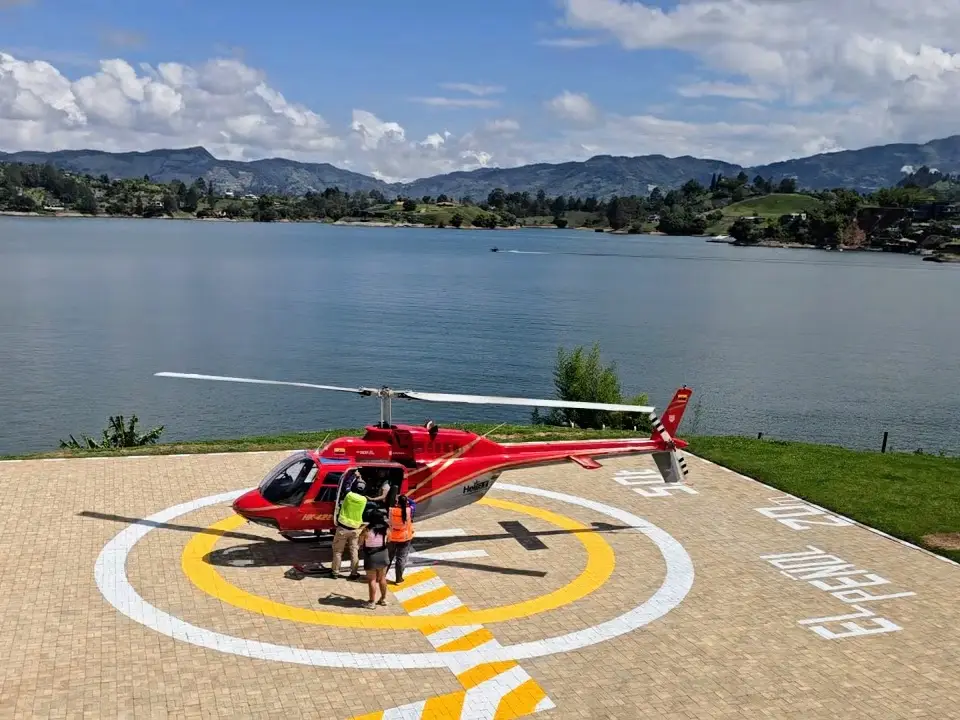 Helicopter tour at Bliss Glamping Guatape